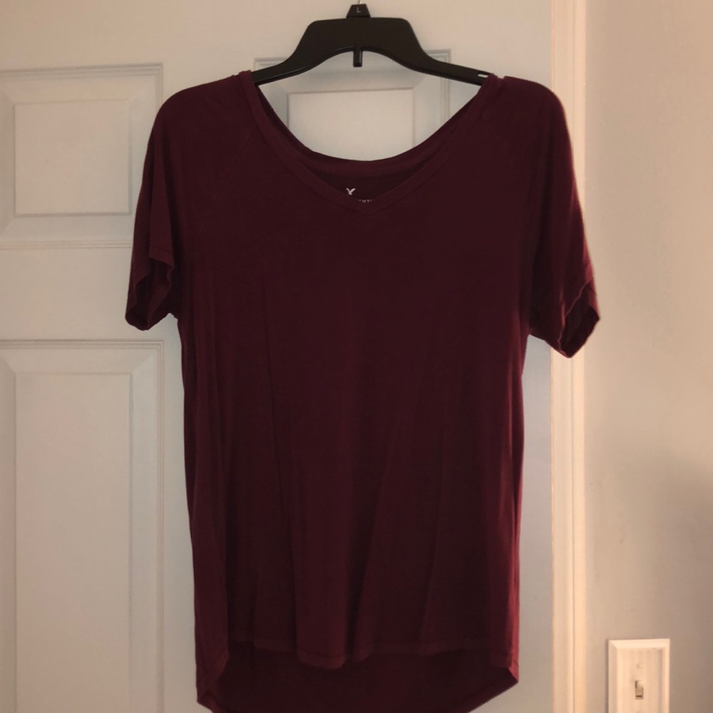 American Eagle Soft and Sexy Maroon T-Shirt